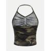 imageSOLY HUX Girls Camo Print Ruched Halter Crop Tank Top Sleeveless Summer TopsGreen Camo