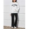 imageSOLY HUX Girls Clothing Sets Letter Graphic Long Sleeve Hoodies Tops and Flare Leg Pants Set 2 Piece OutfitsBlack and White Letter