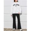 imageSOLY HUX Girls Clothing Sets Letter Graphic Long Sleeve Hoodies Tops and Flare Leg Pants Set 2 Piece OutfitsBlack and White Letter