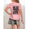 imageSOLY HUX Girls Cute Graphic Tees Letter Print Preppy T Shirts Casual Teen Tops Back to School Clothes Size 812Pink Letter