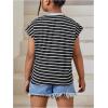 imageSOLY HUX Girls Cute Striped T Shirts Short Sleeve Heart Casual Teen Tee Tops Preppy ClothesBlack Striped