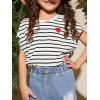 imageSOLY HUX Girls Cute Striped T Shirts Short Sleeve Heart Casual Teen Tee Tops Preppy ClothesBlack and White