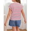 imageSOLY HUX Girls Cute Striped T Shirts Short Sleeve Heart Casual Teen Tee Tops Preppy ClothesRed and White