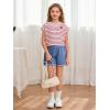 imageSOLY HUX Girls Cute Striped T Shirts Short Sleeve Heart Casual Teen Tee Tops Preppy ClothesRed and White