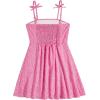 imageSOLY HUX Girls Floral Print Spaghetti Strap Dress Sleeveless Aline Mini Dresses Summer Beach SundressDark Pink