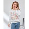 imageSOLY HUX Girls Graphic Print Round Neck Sweatshirt Long Sleeve Drop Shoulder Pullover TopsWhite Graphic