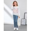 imageSOLY HUX Girls Graphic Print Round Neck Sweatshirt Long Sleeve Drop Shoulder Pullover TopsWhite Graphic