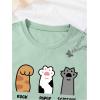 imageSOLY HUX Girls Graphic Tees Cute Cartoon Print T Shirts Crew Neck Short Sleeve Summer TopsGreen Cartoon
