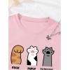 imageSOLY HUX Girls Graphic Tees Cute Cartoon Print T Shirts Crew Neck Short Sleeve Summer TopsPink Cartoon