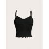 imageSOLY HUX Girls Lettuce Trim Cami Crop Top V Neck Spaghetti Strap Solid Tops