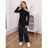 imageSOLY HUX Girls Off Shoulder Long Sleeve Shirts Y2k Asymmetrical Fitted Tee Shirt Crop TopsPure Black