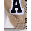 imageSOLY HUX Girls PU Leather Varsity Jacket Color Block Letter Graphic Patchwork Long Sleeve Casual OuterwearKhaki Letter