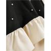 imageSOLY HUX Girls Pearl Halter Dress Sleeveless Ruffle Hem Color Block Cute Birthday Midi DressesBlack and White