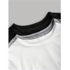 imageSOLY HUX Girls Short Sleeve Shirts 4 Packs Basic TShirts Tight Fitted Summer Tee Crop TopsBlack Grey White