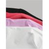 imageSOLY HUX Girls Short Sleeve Shirts 4 Packs Basic TShirts Tight Fitted Summer Tee Crop TopsHot Pink White Black