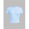 imageSOLY HUX Girls Short Sleeve Shirts 4 Packs Basic TShirts Tight Fitted Summer Tee Crop TopsWhite Pink Blue Black