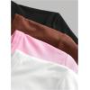 imageSOLY HUX Girls Short Sleeve Shirts 4 Packs Basic TShirts Tight Fitted Summer Tee Crop TopsWhite Pink Brown Black