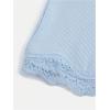 imageSOLY HUX Girls Sleeveless Lace Trim Camisoles Spaghetti Strap Ribbed Crop Tank TopsPlain Light Blue