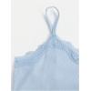 imageSOLY HUX Girls Sleeveless Lace Trim Camisoles Spaghetti Strap Ribbed Crop Tank TopsPlain Light Blue