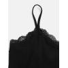 imageSOLY HUX Girls Sleeveless Lace Trim Camisoles Spaghetti Strap Ribbed Crop Tank TopsPure Black