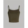 imageSOLY HUX Girls Sleeveless Star Print Lace Trim Camisoles Spaghetti Strap Ribbed Crop Tank TopsArmy Green Star