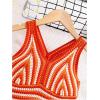 imageSOLY HUX Girls Striped Crop Tank Top V Neck Sleeveless Summer TopsOrange Striped