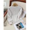 imageSOLY HUX Girls Sweater Crew Neck Long Sleeve Drop Shoulder Casual Knitted Pullover TopPure White