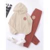 imageSOLY HUX Girls Sweatsuit 2 Piece Outfits Casual Graphic Long Sleeve Hoodies Sweatshirts and Sweatpants Set Fall ClothesApricot and Pink