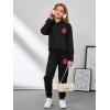 imageSOLY HUX Girls Sweatsuit 2 Piece Outfits Casual Graphic Long Sleeve Hoodies Sweatshirts and Sweatpants Set Fall ClothesBlack Printed