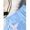 imageSOLY HUX Girls Sweatsuits 2 Piece Outfits Star Graphic Long Sleeve Zip Up Hoodie Jacket and Pants SetBlue Star