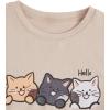 imageSOLY HUX Girls T Shirts Short Sleeve Cute Graphic Tees Crewneck Cartoon Cat Print Summer TopsApricot Cat Print