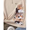 imageSOLY HUX Girls T Shirts Short Sleeve Cute Graphic Tees Crewneck Cartoon Cat Print Summer TopsApricot Graphic