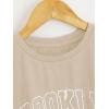 imageSOLY HUX Girls T Shirts Short Sleeve Cute Graphic Tees Crewneck Cartoon Cat Print Summer TopsApricot Letter Print
