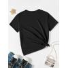 imageSOLY HUX Girls T Shirts Short Sleeve Cute Graphic Tees Crewneck Cartoon Cat Print Summer TopsBlack Letter Cartoon