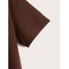 imageSOLY HUX Girls T Shirts Short Sleeve Cute Graphic Tees Crewneck Cartoon Cat Print Summer TopsChocolate Brown