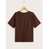 imageSOLY HUX Girls T Shirts Short Sleeve Cute Graphic Tees Crewneck Cartoon Cat Print Summer TopsChocolate Brown