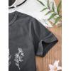 imageSOLY HUX Girls T Shirts Short Sleeve Cute Graphic Tees Crewneck Cartoon Cat Print Summer TopsDark Grey Print