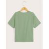 imageSOLY HUX Girls T Shirts Short Sleeve Cute Graphic Tees Crewneck Cartoon Cat Print Summer TopsGreen Letter Print