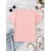 imageSOLY HUX Girls T Shirts Short Sleeve Cute Graphic Tees Crewneck Cartoon Cat Print Summer TopsLight Pink Letter
