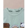 imageSOLY HUX Girls T Shirts Short Sleeve Cute Graphic Tees Crewneck Cartoon Cat Print Summer TopsMint Green Cartoon