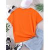 imageSOLY HUX Girls T Shirts Short Sleeve Cute Graphic Tees Crewneck Cartoon Cat Print Summer TopsOrange Graphic