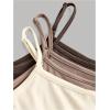 imageSOLY HUX Girls Tank Tops 3 Packs Cute Ruched Spaghetti Strap Camisole Slim Fit UndershirtsBeige Brown Multi