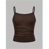 imageSOLY HUX Girls Tank Tops 3 Packs Cute Ruched Spaghetti Strap Camisole Slim Fit UndershirtsBeige Brown Multi