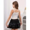 imageSOLY HUX Girls Tank Tops 3 Packs Cute Ruched Spaghetti Strap Camisole Slim Fit UndershirtsLight Grey White Black
