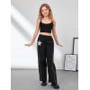 imageSOLY HUX Girls Y2k Baggy Wide Leg Pants Drawstring Waist Trousers with Pocket StreetwearBlack Star