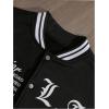 imageSOLY HUX Mens Varsity Jacket Color Block Letter Graphic Print Long Sleeve Casual Baseball JacketBlack and White Letter