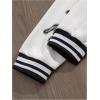 imageSOLY HUX Mens Varsity Jacket Color Block Letter Graphic Print Long Sleeve Casual Baseball JacketBlack and White Letter