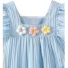 imageSOLY HUX Toddler Girls Floral Applique Dress Square Neck Cap Sleeve Ruffle Hem Summer Midi DressesLight Blue
