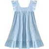 imageSOLY HUX Toddler Girls Floral Applique Dress Square Neck Cap Sleeve Ruffle Hem Summer Midi DressesLight Blue