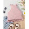 imageSOLY HUX Toddler Girls Fringe Trim Halter Top Sleeveless Summer Boho Crop Cami TopsSolid Pink